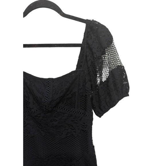 Free People Be Your Baby Lace Overlay Mini Black Dress Size XS NWT Revolve - Picture 4 of 7